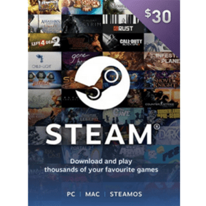 Steam Game $30 USD Digital Gift Card (Email Delivery)